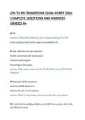 LPN TO RN TRANSITIONS EXAM SCRIPT 2026&NewLine;COMPLETE QUESTIONS AND ANSWERS&NewLine;GRADED A&plus;