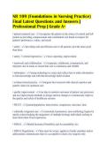 NR 109 &lpar;Foundations in Nursing Practice&rpar;&NewLine;Final Latest Questions and Answers &vert;&NewLine;Professional Prep &vert; Grade A&plus;&NewLine;