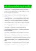 NR 109 &lpar;Foundations in Nursing Practice&rpar; Final&NewLine;Questions and Answers &vert; Study Guide &vert; Grade A&plus;