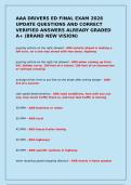 AAA DRIVERS ED FINAL EXAM 2026 UPDATE QUESTIONS AND CORRECT VERIFIED ANSWERS ALREADY GRADED A&plus; &lpar;BRAND NEW VISION&rpar;