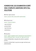 HONDROS BIO 253 EXAMINATION SCRIPT&NewLine;2026 COMPLETE QUESTIONS WITH FULL&NewLine;SOLUTIONS&NewLine;
