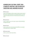 HONDROS BIO 253 FINAL SCRIPT 2026&NewLine;COMPLETE ANATOMY AND PHYSIOLOGY&NewLine;QUESTIONS AND ANSWERS PACKAGE&NewLine;