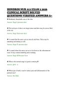 HONDROS NUR 212 EXAM 2 2026&NewLine;CLINICAL SCRIPT SOLVED&NewLine;QUESTIONS VERIFIED ANSWERS A&plus;&NewLine;