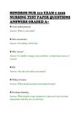 HONDROS NUR 212 EXAM 2 2026&NewLine;NURSING TEST PAPER QUESTIONS&NewLine;ANSWERS GRADED A&plus;&NewLine;