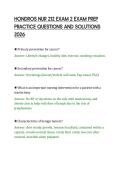 HONDROS NUR 212 EXAM 2 EXAM PREP&NewLine;PRACTICE QUESTIONS AND SOLUTIONS&NewLine;2026&NewLine;