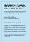 HESI PHARMACOLOGY PRACTICE TEST EXAM 2026 UPDATE QUESTIONS AND CORRECT VERIFIED ANSWERS ALREADY GRADED A&plus; &lpar;BRAND NEW VISION&rpar;&NewLine;&NewLine;