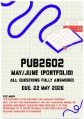 PUB2602 May&sol;June &lpar;Portfolio&rpar; Memo &vert; Due 22 May 2026