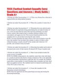 TCCC &lpar;Tactical Combat Casualty Care&rpar;&NewLine;Questions and Answers &vert; Study Guide &vert;&NewLine;Grade A&plus;