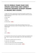 NCCCO MOBILE CRANE EXAM 2026 UPDATE QUESTIONS AND CORRECT VERIFIED ANSWERS ALREADY GRADED A&plus;&lpar;BRAND NEW VISION&rpar;