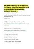 MASTER PLUMBING WSSC 2026 ACTUAL&NewLine;TEST PAPER QUESTIONS AND COMPLETE&NewLine;SOLUTIONS VERIFIED EXAM PREP&NewLine;RESOURCE GRADED A&plus;