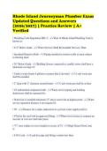 Rhode Island Journeyman Plumber Exam&NewLine;Updated Questions and Answers&NewLine;&lpar;2026&sol;2027&rpar; &vert; Practice Review &vert; A&plus;&NewLine;Verified&NewLine;