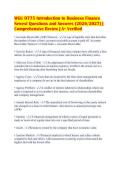 WGU D775 Introduction to Business Finance&NewLine;Newest Questions and Answers &lpar;2026&sol;2027&rpar; &vert;&NewLine;Comprehensive Review &vert; A&plus; Verified&NewLine;