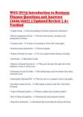 WGU D775 Introduction to Business&NewLine;Finance Questions and Answers&NewLine;&lpar;2026&sol;2027&rpar; &vert; Updated Review &vert; A&plus;&NewLine;Verified