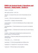 CWEA Lab Analyst Grade 1 Questions and&NewLine;Answers &vert; Study Guide &vert; Grade A&plus;