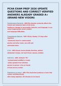 PCHA EXAM PREP 2026 UPDATE QUESTIONS AND CORRECT VERIFIED ANSWERS ALREADY GRADED A&plus; &lpar;BRAND NEW VISION&rpar; 