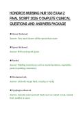 HONDROS NURSING NUR 150 EXAM 2&NewLine;FINAL SCRIPT 2026 COMPLETE CLINICAL&NewLine;QUESTIONS AND ANSWERS PACKAGE