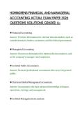 HORNGRENS FINANCIAL AND MANAGERIAL&NewLine;ACCOUNTING ACTUAL EXAM PAPER 2026&NewLine;QUESTIONS SOLUTIONS GRADED A&plus;