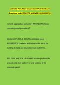 LADOTD PCC Plant Inspection UPDATED Exam &NewLine;Questions and CORRECT ANSWERS &lpar;2026&sol;2027&rpar;&excl;&excl;&excl;