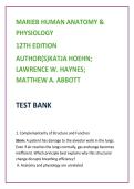 Marieb Human Anatomy & Physiology 12th Edition Test Bank 2026 All Chapters &vert; Human Anatomy and Physiology Practice Questions & A&P NCLEX Practice MCQs&NewLine;