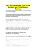 D072 WGU Assessment Study Guide Questions and Verified Correct Answers