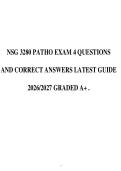 NSG 3280 PATHO EXAM 4 QUESTIONS&NewLine;AND CORRECT ANSWERS LATEST GUIDE&NewLine;2026&sol;2027 GRADED A&plus; &period;