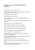 BIOS 256 - EXAM 1 QUESTIONS & VERIFIED ANSWERS