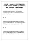 SNHD Paramedic Protocol Exam &ndash; Study Guide with Verified Q&A&NewLine;&NewLine;