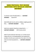 SNHD Protocol Test Review &ndash; Detailed Verified Q&A for Paramedics&NewLine;&NewLine;