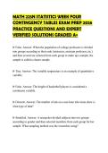 MATH 225N STATISTICS WEEK FOUR&NewLine;CONTINGENCY TABLES EXAM PREP 2026&NewLine;PRACTICE QUESTIONS AND EXPERT&NewLine;VERIFIED SOLUTIONS GRADED A&plus;