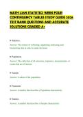MATH 225N STATISTICS WEEK FOUR&NewLine;CONTINGENCY TABLES STUDY GUIDE 2026&NewLine;TEST BANK QUESTIONS AND ACCURATE&NewLine;SOLUTIONS GRADED A&plus;