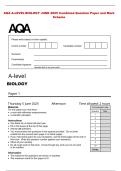 AQA A-LEVEL BIOLOGY JUNE 2025 Combined Question Paper and Mark&NewLine;Scheme&NewLine;