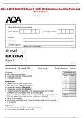 AQA A-LEVE BIOLOGY Paper 3 JUNE 2025 Combined Question Paper and&NewLine;Mark Scheme&NewLine;