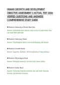 HUMAN GROWTH AND DEVELOPMENT&NewLine;OBJECTIVE ASSESSMENT 3 ACTUAL TEST 2026&NewLine;VERIFIED QUESTIONS AND ANSWERS&NewLine;COMPREHENSIVE STUDY GUIDE&NewLine;