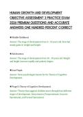 HUMAN GROWTH AND DEVELOPMENT&NewLine;OBJECTIVE ASSESSMENT 3 PRACTICE EXAM&NewLine;2026 PREMIUM QUESTIONS AND ACCURATE&NewLine;ANSWERS ONE HUNDRED PERCENT CORRECT