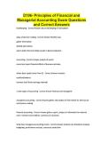 D196- Principles of Financial and Managerial Accounting Exam Questions and Correct Answers
