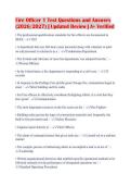 Fire Officer 1 Test Questions and Answers&NewLine;&lpar;2026&sol;2027&rpar; &vert; Updated Review &vert; A&plus; Verified