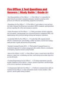 Fire Officer 1 Test Questions and&NewLine;Answers &vert; Study Guide &vert; Grade A&plus;
