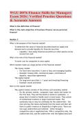 WGU D076 Finance Skills for Managers&NewLine;Exam 2026 &vert; Verified Practice Questions&NewLine;& Accurate Answers