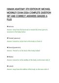 HUMAN ANATOMY 5TH EDITION BY MICHAEL&NewLine;MCKINLEY EXAM 2026 COMPLETE QUESTION&NewLine;SET AND CORRECT ANSWERS GRADED A&NewLine;PLUS