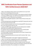 BMC Certification Exam Review Questions and Verified Answers 2026&sol;2027 Complete Study and Revision Guide