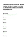 HUMAN ANATOMY 5TH EDITION BY MICHAEL&NewLine;MCKINLEY REVIEW PAPER 2026 COMPLETE&NewLine;QUESTIONS WITH EXPERT SOLUTIONS AND&NewLine;MARKING SCHEME&NewLine;