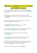 TBS Exam 1 UPDATED ACTUAL  Questions &NewLine;and CORRECT Answers