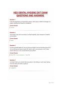HESI DENTAL HYGIENE EXIT EXAM QUESTIONS AND ANSWERS &NewLine;