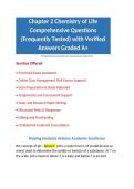 Chapter 2 Chemistry of Life Comprehensive Questions &lpar;Frequently Tested&rpar; with Verified Answers Graded A&plus;