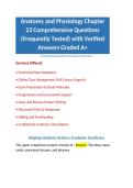 Anatomy and Physiology Chapter 23 Comprehensive Questions &lpar;Frequently Tested&rpar; with Verified Answers Graded A&plus;