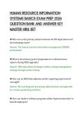 HUMAN RESOURCE INFORMATION&NewLine;SYSTEMS BASICS EXAM PREP 2026&NewLine;QUESTION BANK AND ANSWER KEY&NewLine;MASTER HRIS SET