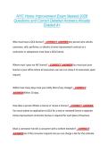 NYC Home Improvement Exam Newest 2026 &NewLine;Questions and Correct Detailed Answers Already &NewLine;Graded A&plus; 