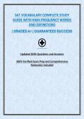 SAT VOCABULARY COMPLETE STUDY GUIDE WITH HIGH-FREQUENCY WORDS AND DEFINITIONS