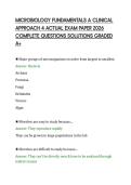 MICROBIOLOGY FUNDAMENTALS A CLINICAL&NewLine;APPROACH 4 ACTUAL EXAM PAPER 2026&NewLine;COMPLETE QUESTIONS SOLUTIONS GRADED&NewLine;A&plus;