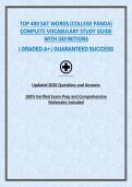 TOP 400 SAT WORDS &lpar;COLLEGE PANDA&rpar; COMPLETE VOCABULARY STUDY GUIDE WITH DEFINITIONS